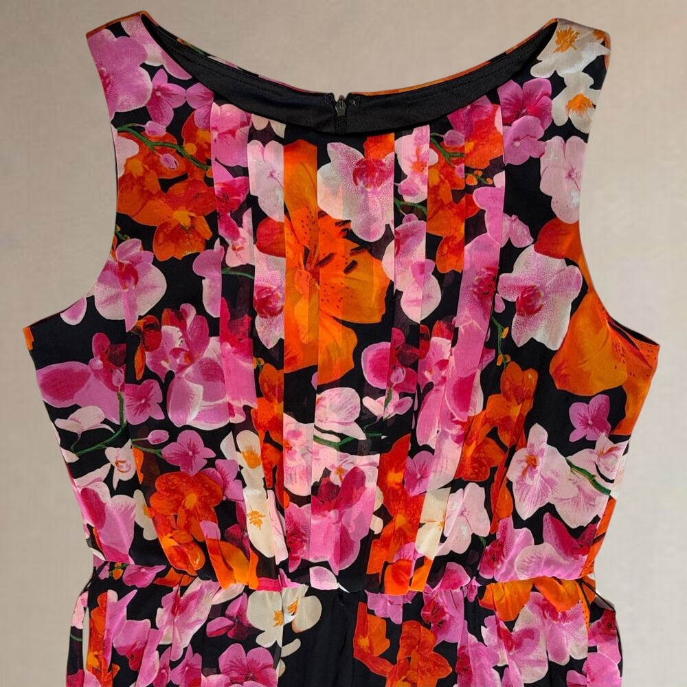 Eliza J Floral Maxi Dress XL Pink Orange Resort Wedding Guest Belted Sleeveless - Picture 7 of 10
